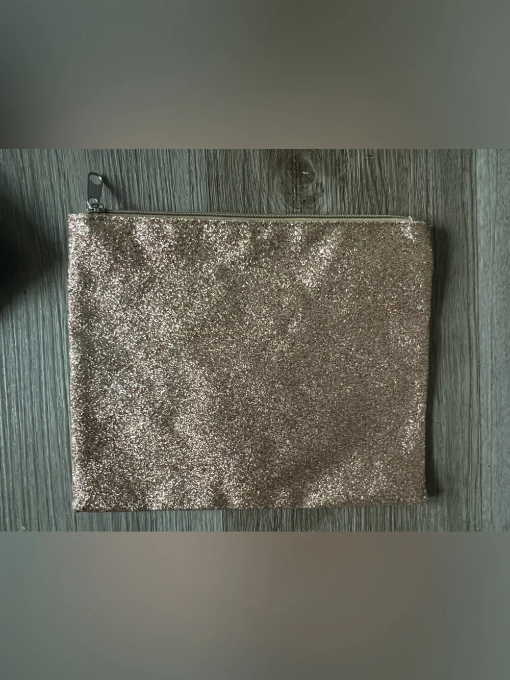 Glitter Zip Pouch - Rose Gold